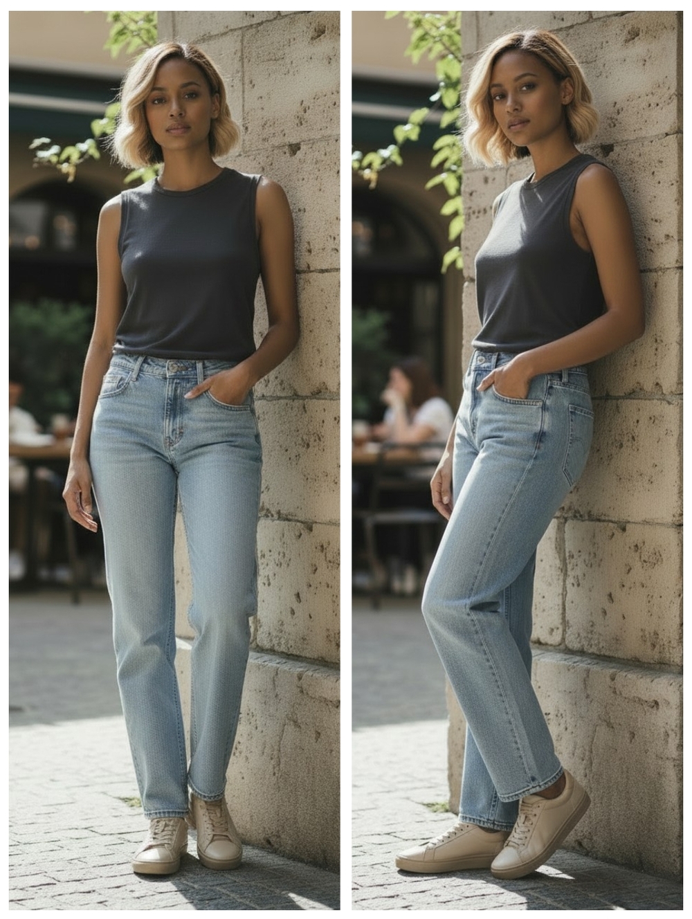 Zara TRF Straight Leg Light Wash Jeans